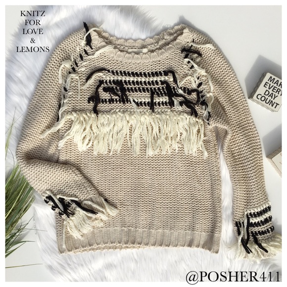 NWT FOR LOVE & LEMONS FRINGE SWEATER